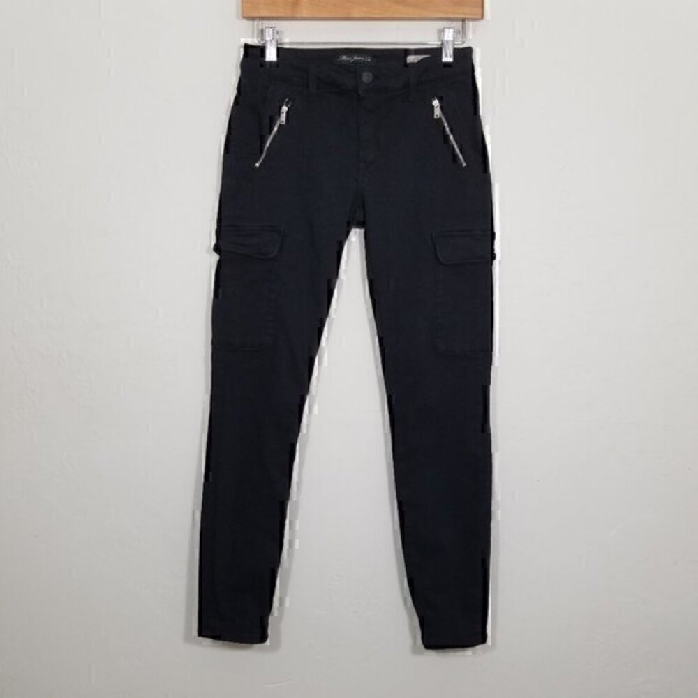 Mavi Juliette Mid-Rise Skinny Cargo Jeans Supers Stretch Black Size 27
